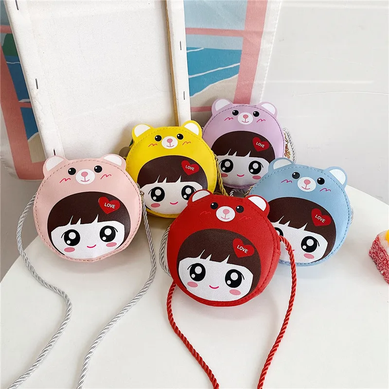 

Fashion Cute Baby Kids Round Coin Purse Wallet Handbags Girls Mini Shoulder Bags Lovely Cartoon Children's Small Crossbody Bag