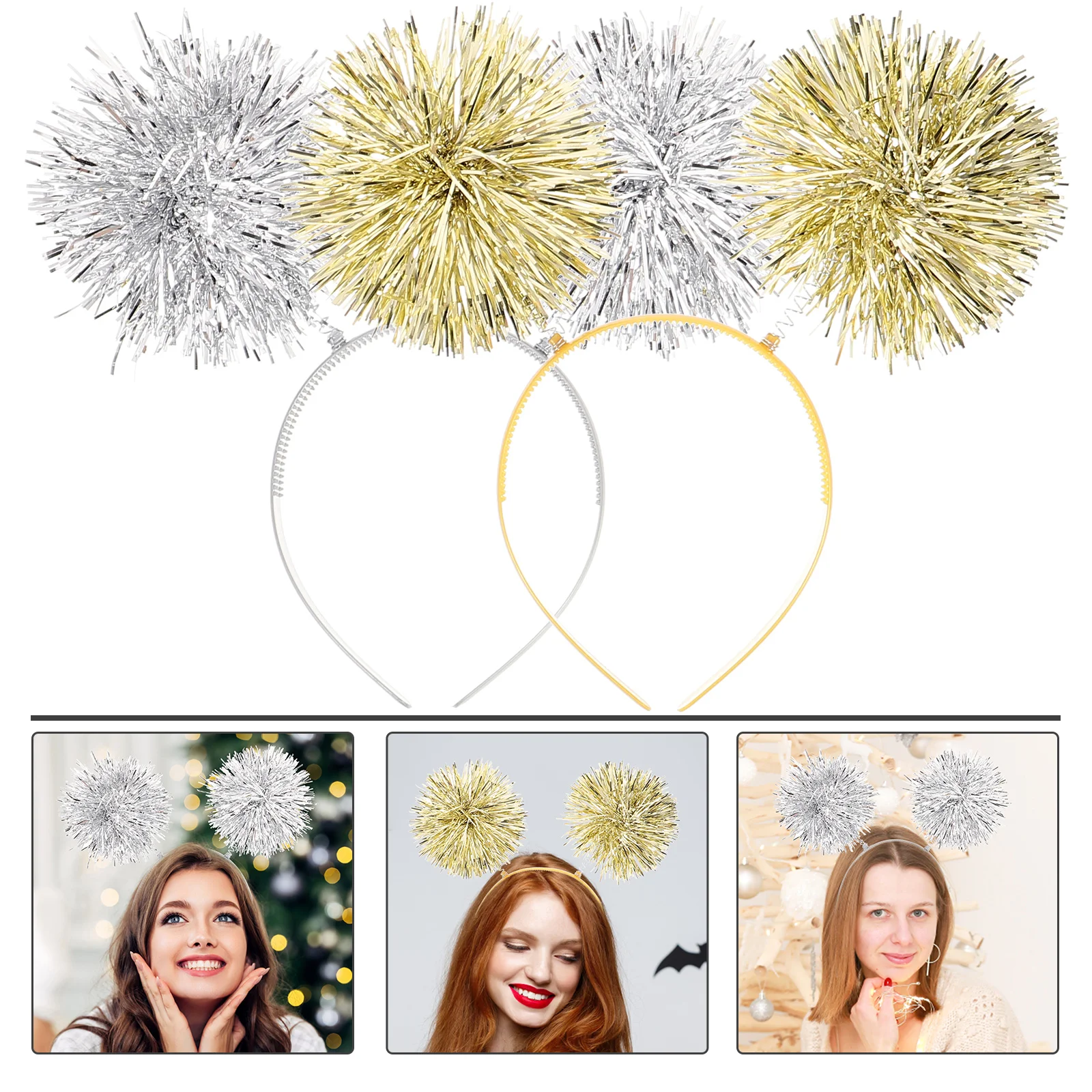 

2 Pcs Birthday Headbands Adults New Years Bopper Fireworks Antenna Personality Hair Valentines
