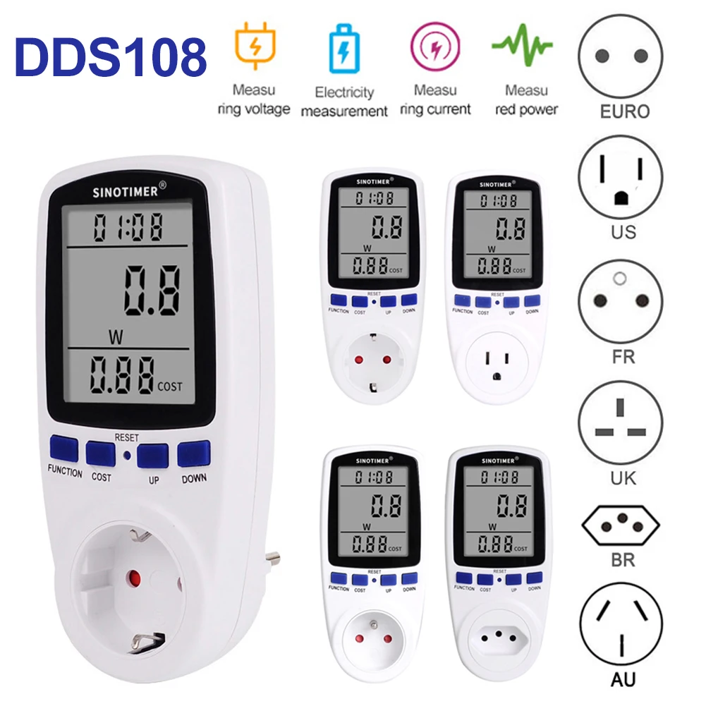 

Digital Wattmeter AC 230V 110V Power Meter Electricy Consumption Energy Meter EU Plug Power Kilowatt Wattage Electricity Meter