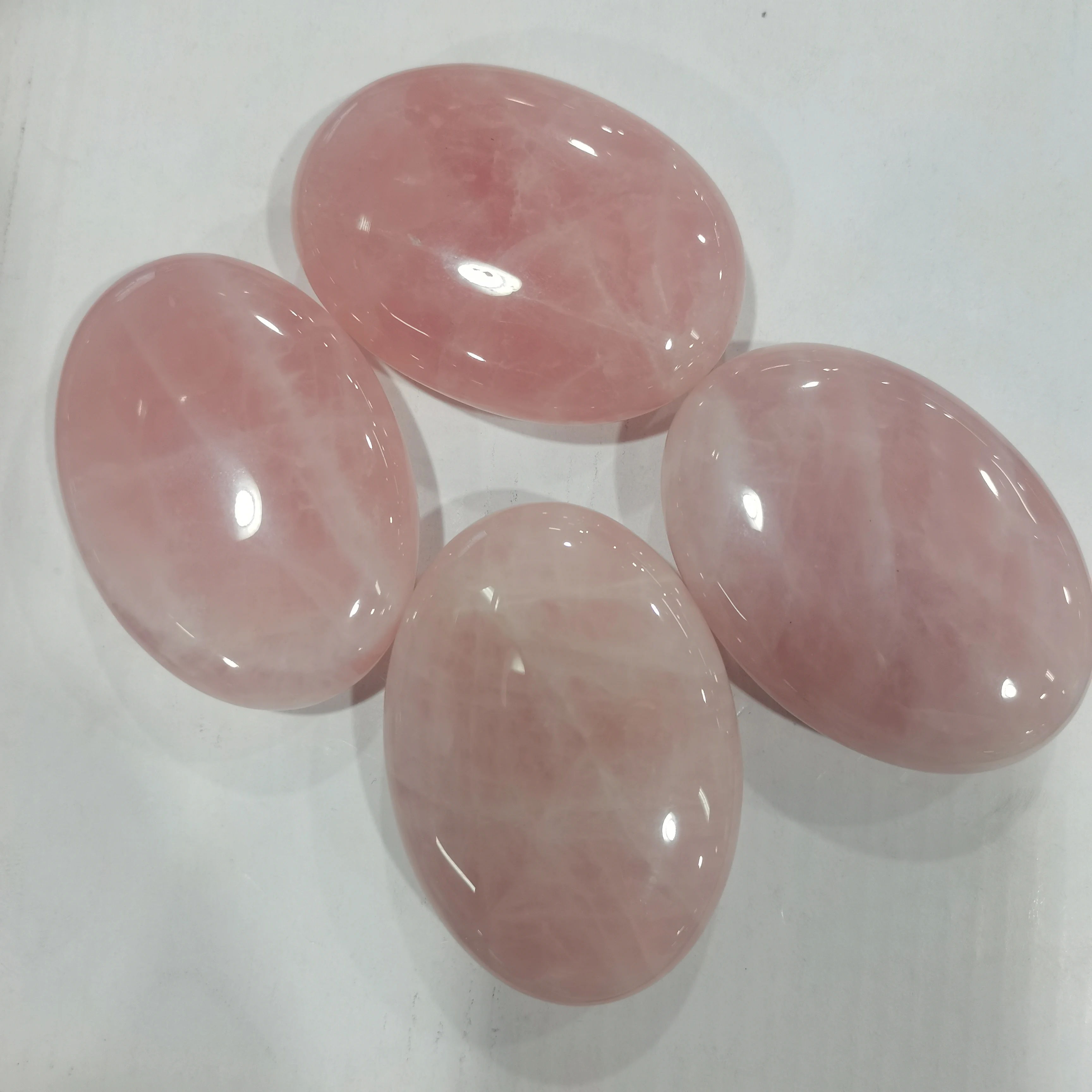 

60mm 5A+ Natural Rose Quartz Palm Stone powder Pink Crystal Slice Chakra Tumbled Stone Reiki Healing Energy Stone 1pcs