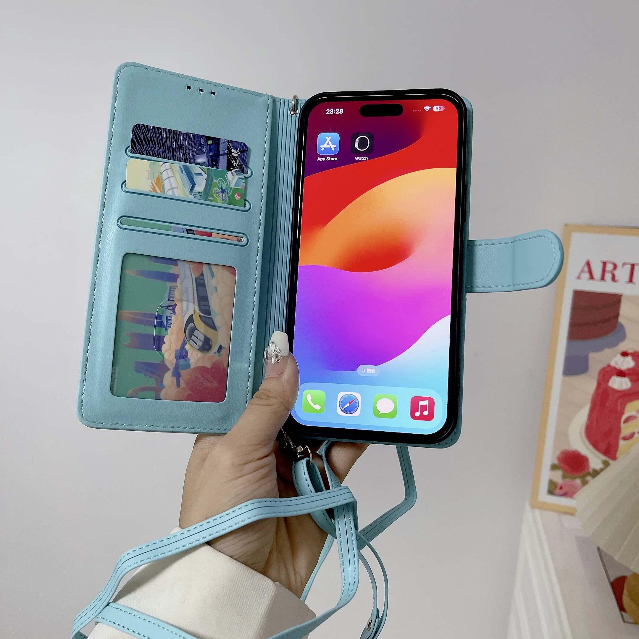 Кожаный чехол-кошелек с 3 отделениями для карт OPPO Reno 12 Pro 11F 11 10 9A 9 8T 8 7 6 Lite 5 4