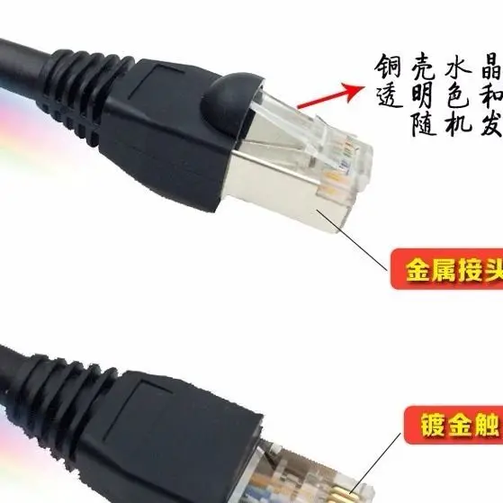 

10944 supply super six cat6a network cable oxygen-free copper core shielding crystal head jumper data center heartbeat
