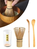 high quality 3pcs tea set japanese matcha whisk chasen tea spoon and scoop chashaku natural bamboo tea tools accessory