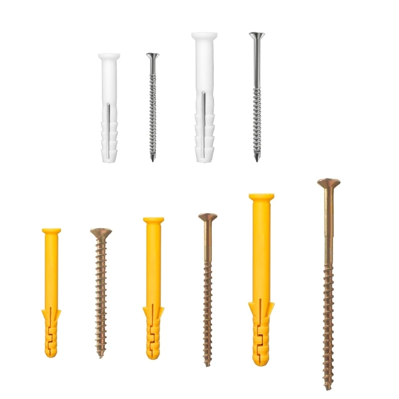 

100pcs Wall Plugs & Screws Set Self Tapping Screws Expansion Pipe Anchors Bolts Heavy Duty Wood Screws & Wall Plugs set