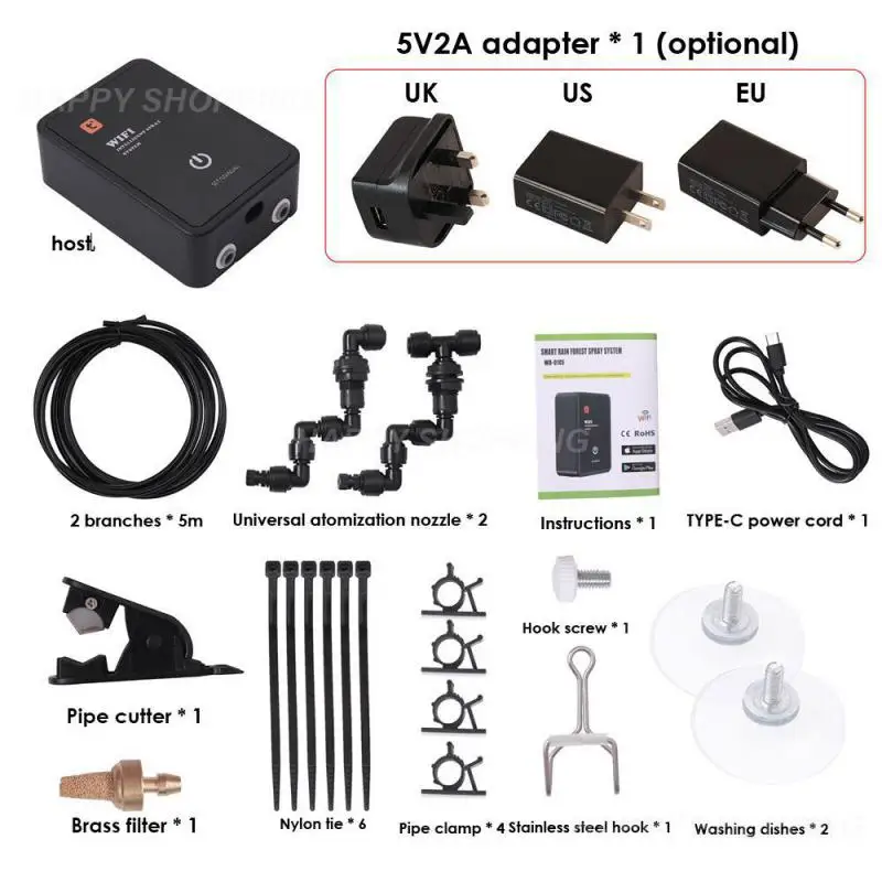 

Reptile Spray Humidifier Four Eva Shock Absorbers Easy To Install Automatic Timing Wifi Remote Control Easy To Operate