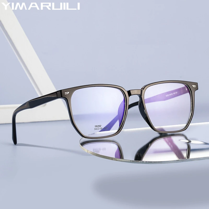 

YIMARUILI New TR90 Large Fashion Eyeglasses Retro Polygonal Decorative Optical Prescription Glasses Frame Men And Women 16292AR