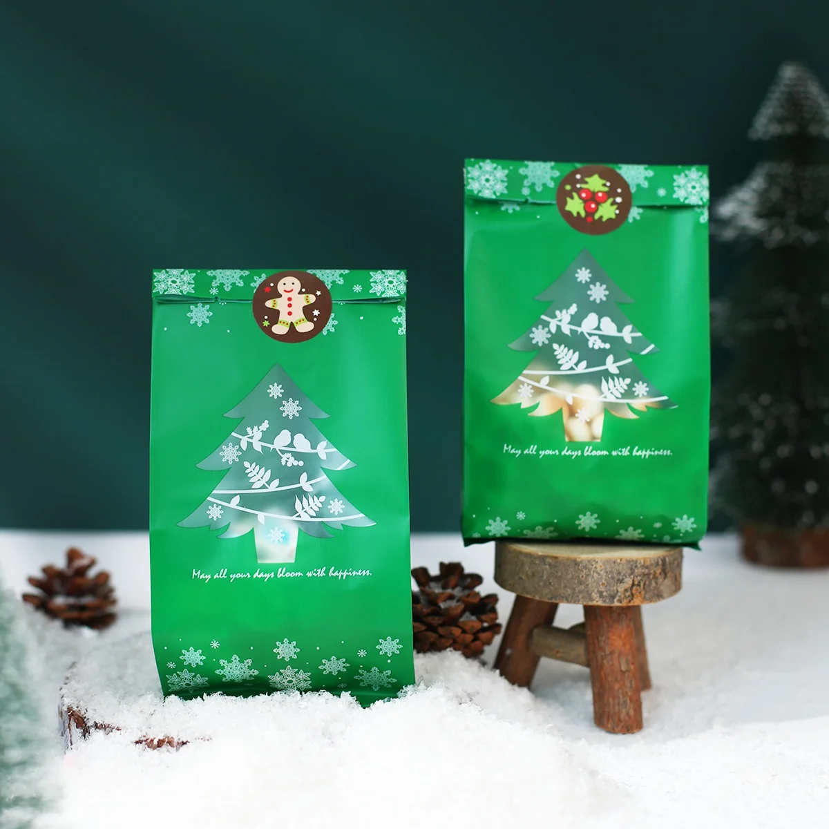 Мешочки для конфет на рождественскую елку 10 шт