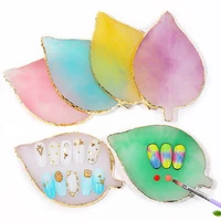 1 piece leaf heart resin nail painting gel palette gel polishing tray for nail color mixing display stand nail art tools