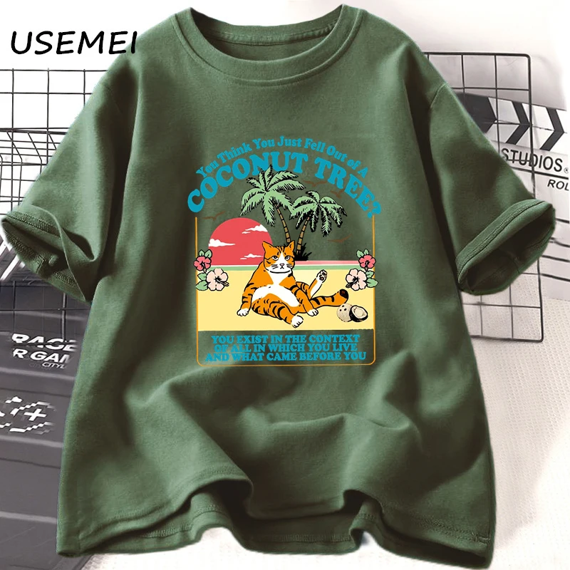 Футболка Мужская/Женская хлопковая с принтом кокосового дерева