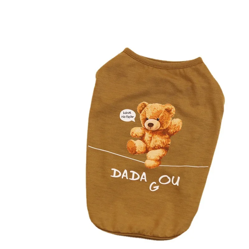 

Summer Dog Clothes Pet Breathable Costume Cute Bear Dogs Bottoming Shirt Teddy Chihuahua Small Dog Cat Soft Two-legged Clothing