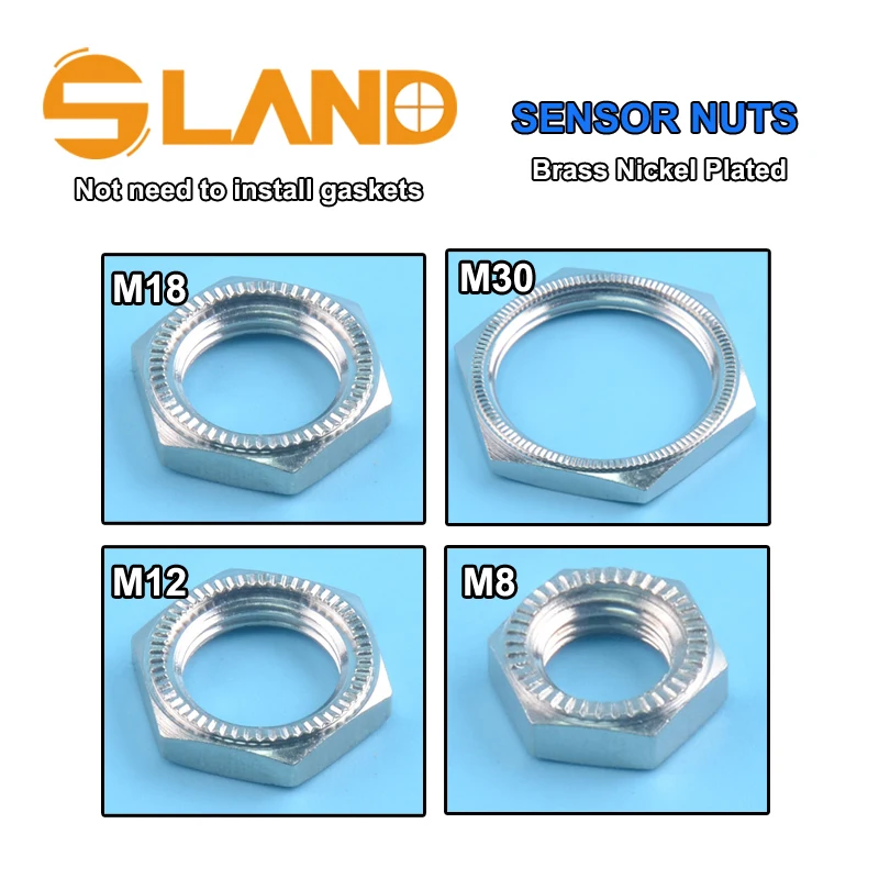 M8 * 1 M12 M18 M30 5 крепежные гайки датчика приближения латунные никелированные
