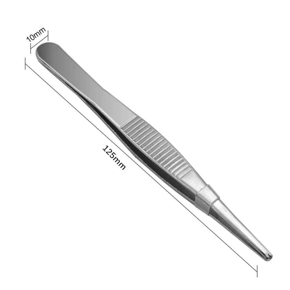 

1 Pc Hand Wrench 140mm Sliver Stainless Steel Toothed Tweezers For Suture Manipulate Needles Hold Hand Repairing Manual Tool