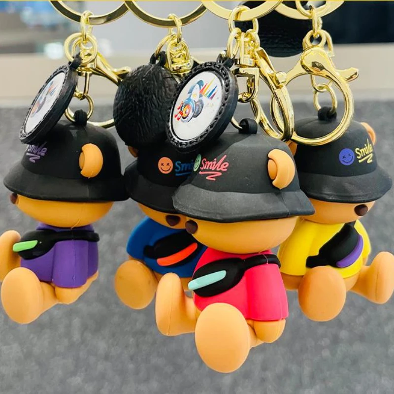 

Брелок для ключей с мультяшным изысканным рисунком рыбака шляпы медведя брелок для ключей автомобиля подвеска для сумки оптовая продажа