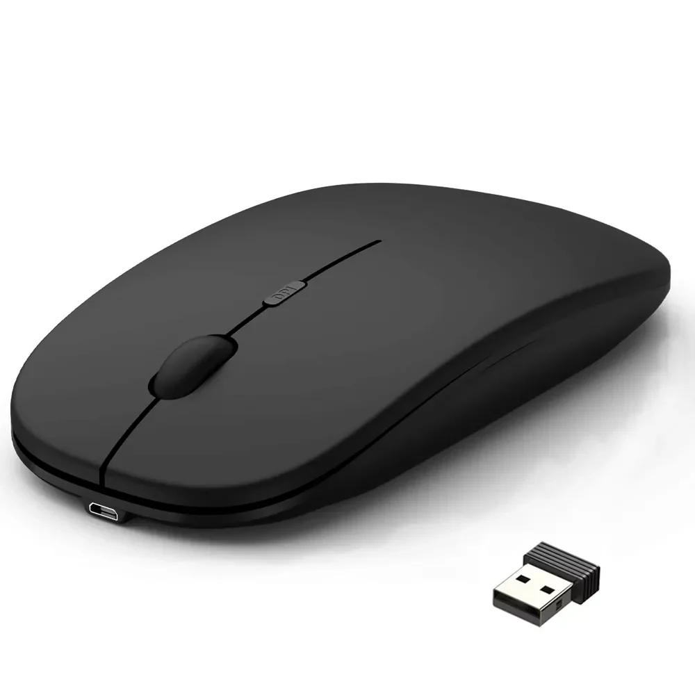 

Rechargeable Mouse for Laptop Computer PC, Slim Mini Noiseless Cordless Mouse, 2.4G Mice for Home/Office