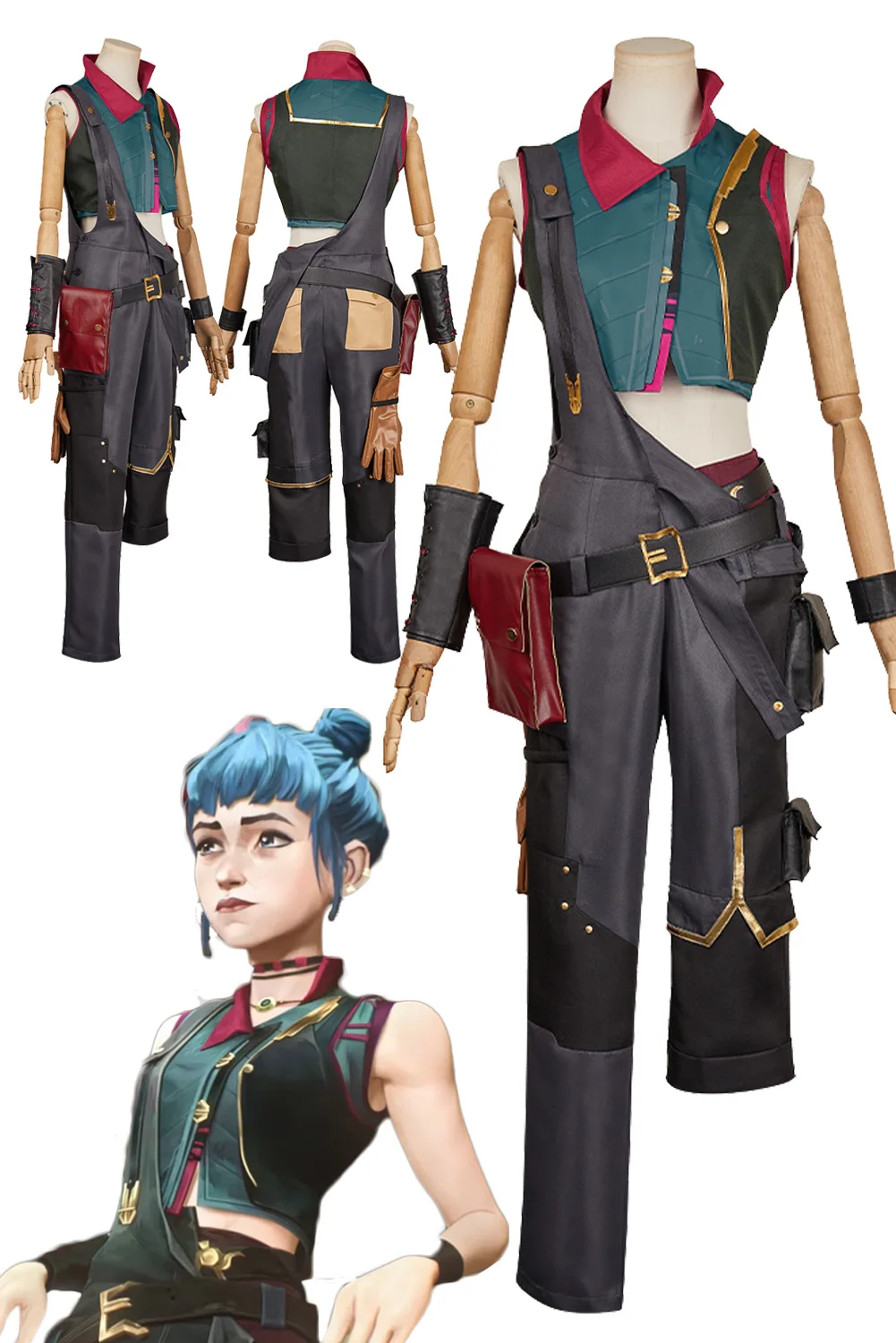 Arcane Young Jinx Косплей Костюм Crit Game Lol Сексуальная женская форма Хэллоуин