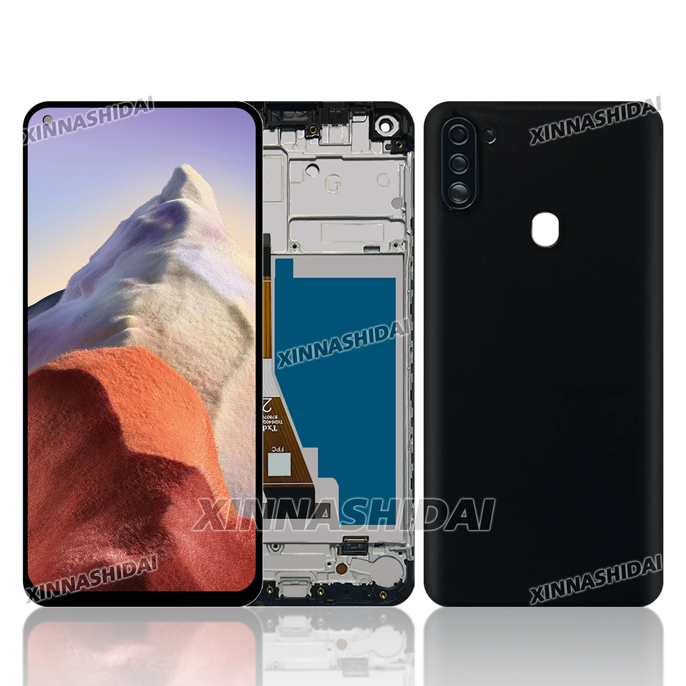 Фото Новый ЖК-дисплей для Samsung Galaxy A11, ЖК-дисплей, рамка сенсорного экрана, крышка батарейного отсека, корпус дигитайзера в сборе №3
