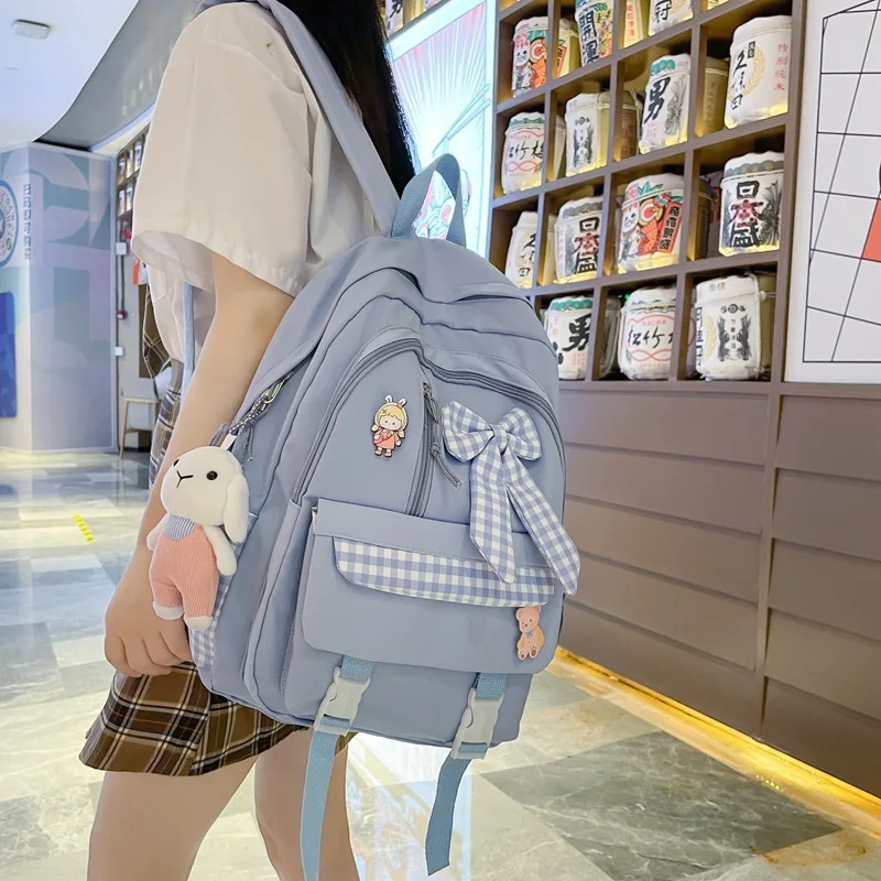 

Qyahlybz Children Girls Schoolbag Women's Ins Junior Senior high school Student Backpack Color Large Capacity Backpack