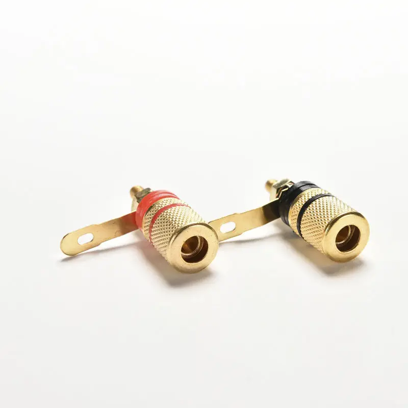 

1 pair Amplifier Speaker Terminal Binding Post for 4mm Banana Plug Connectors Gold 33mm