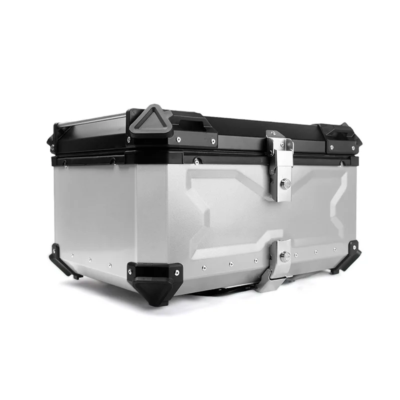 

80L Universal Motorcycle Aluminum Rear Trunk Luggage Case Waterproof Tail Box Storage Box For Triumph Yamaha kawasaki KTM BMW