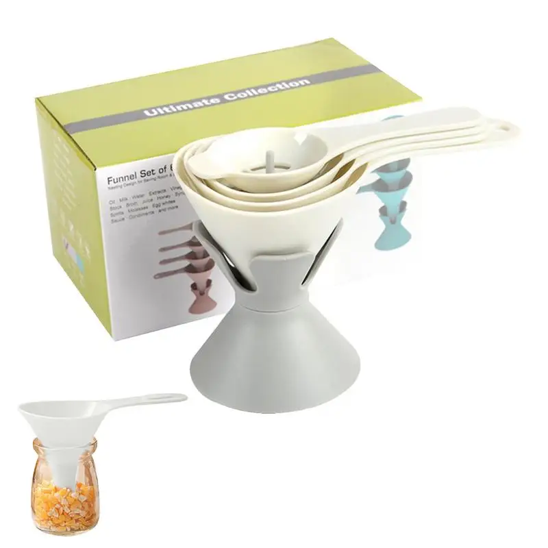 

Nesting Small Funnel With Handles Mini For Filling Small Bottles Removable Strainer Egg Separator Storage Base Suitable For All
