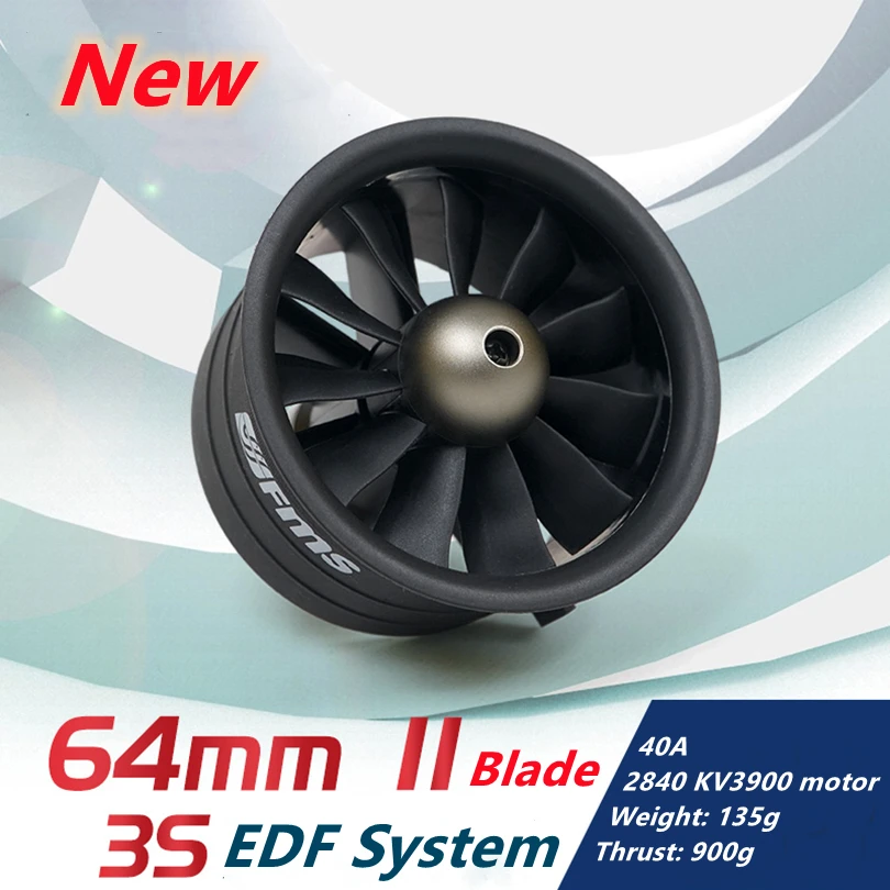 FMS 64 мм Ducted Fan Jet EDF Unit 11 blade с двигателем 2840 KV3900 (опционально) 3S V2 Engine Power System RC самолет модель самолета