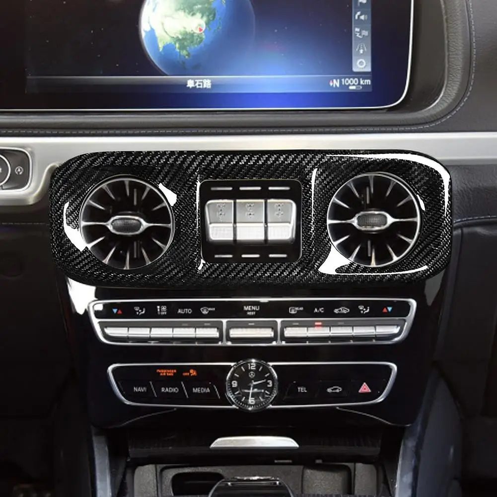 

Real Carbon Fiber Central Control Air Outlet Decorative Sticker Styling Trim Compatible For Benz G500 G63 W464 Brabus