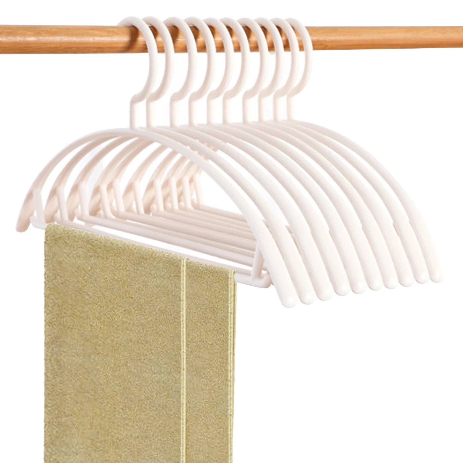 

Clothes Hanger Non-slip Household Hanger Wide Shoulder Semi-circular Hanger Seamless Hanging Organizer 10PCS