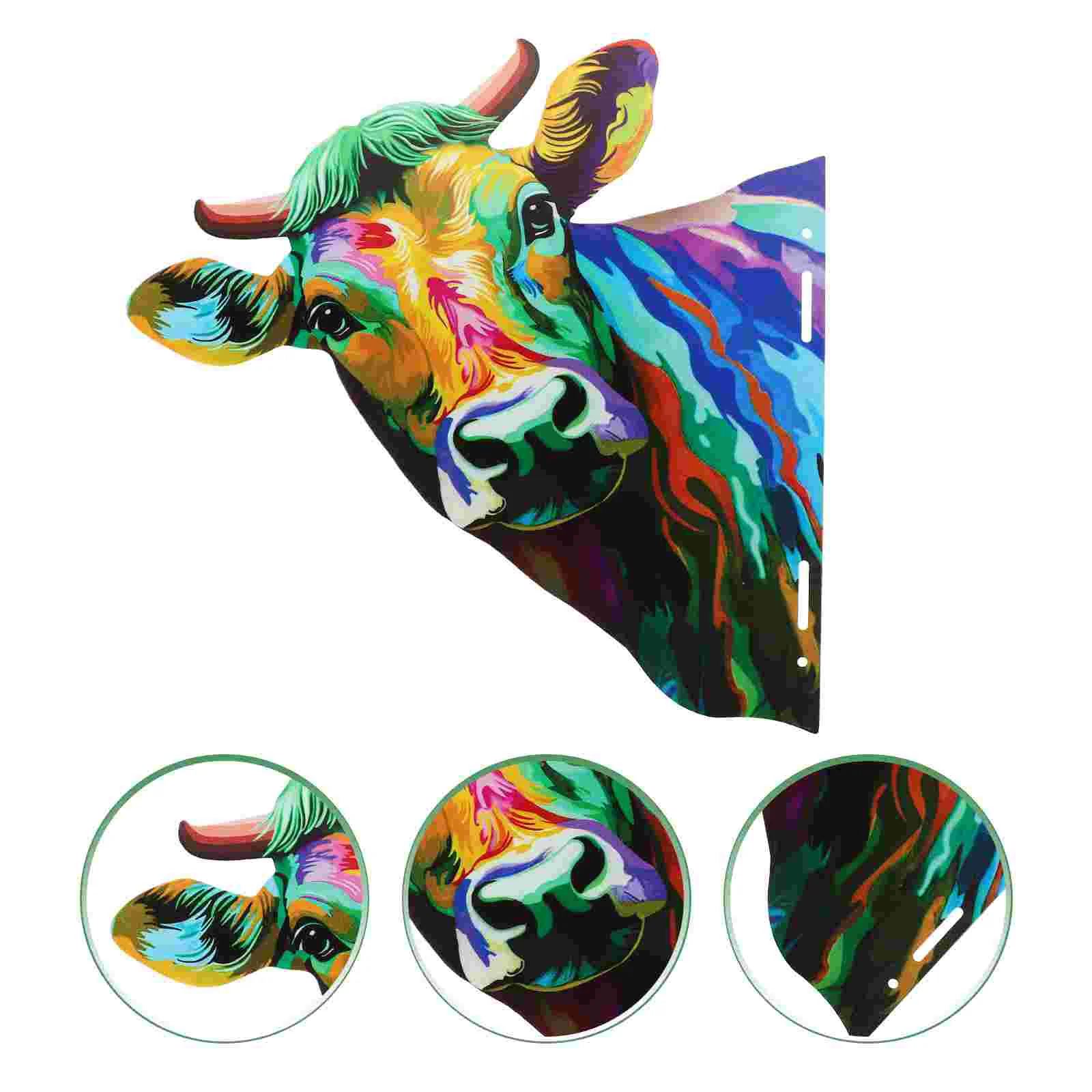 

Crafts Outdoor Artwork Metal Wall Decor Office Decorate Cow Head Housewarming Gift Iron Decoration Hanging Ornament