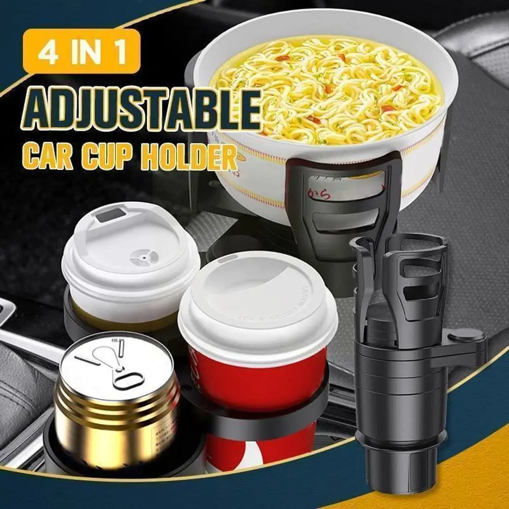 

4 In 1 Adjustable Vehicle-mounted Slip-proof Cup Holder Adapter Holder Cup Accessory Multifunctional Auto Water Tray Expand V1m5