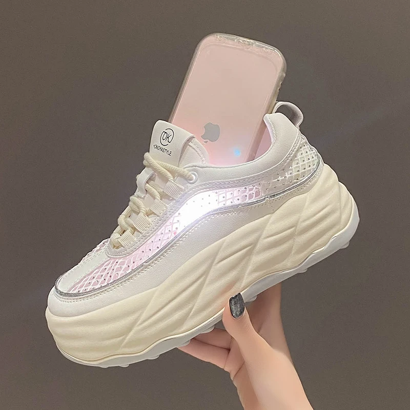 Women's Sneakers with Sparkles Shoes Woman Shoes Luxury Platform Woman-shoes Womens Trainers Rhinestone Fashion Heels Casual