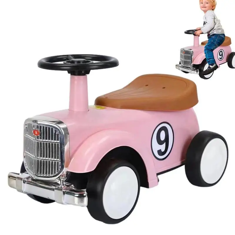 

Toddler Ride On Car | Vintage Toddler Car | 3 In 1 Ride On Cars For Toddlers With Limited Steering Wheels And Anti-Rollover Whee