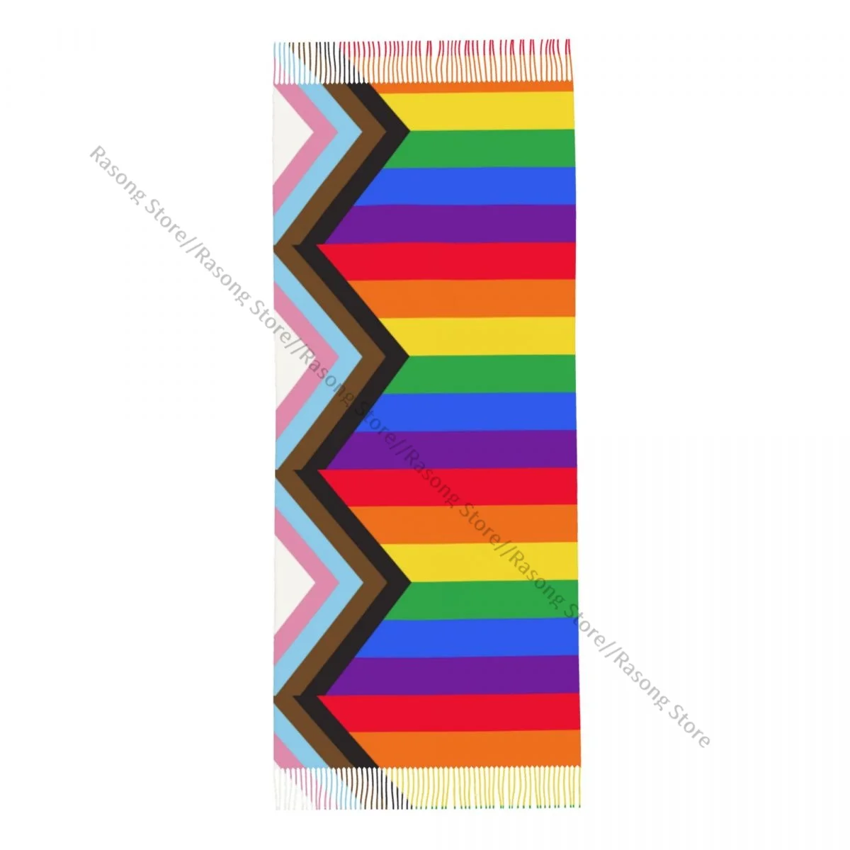 Шарф с радужным флагом для гей-прайда зимние длинные шарфы большими кисточками