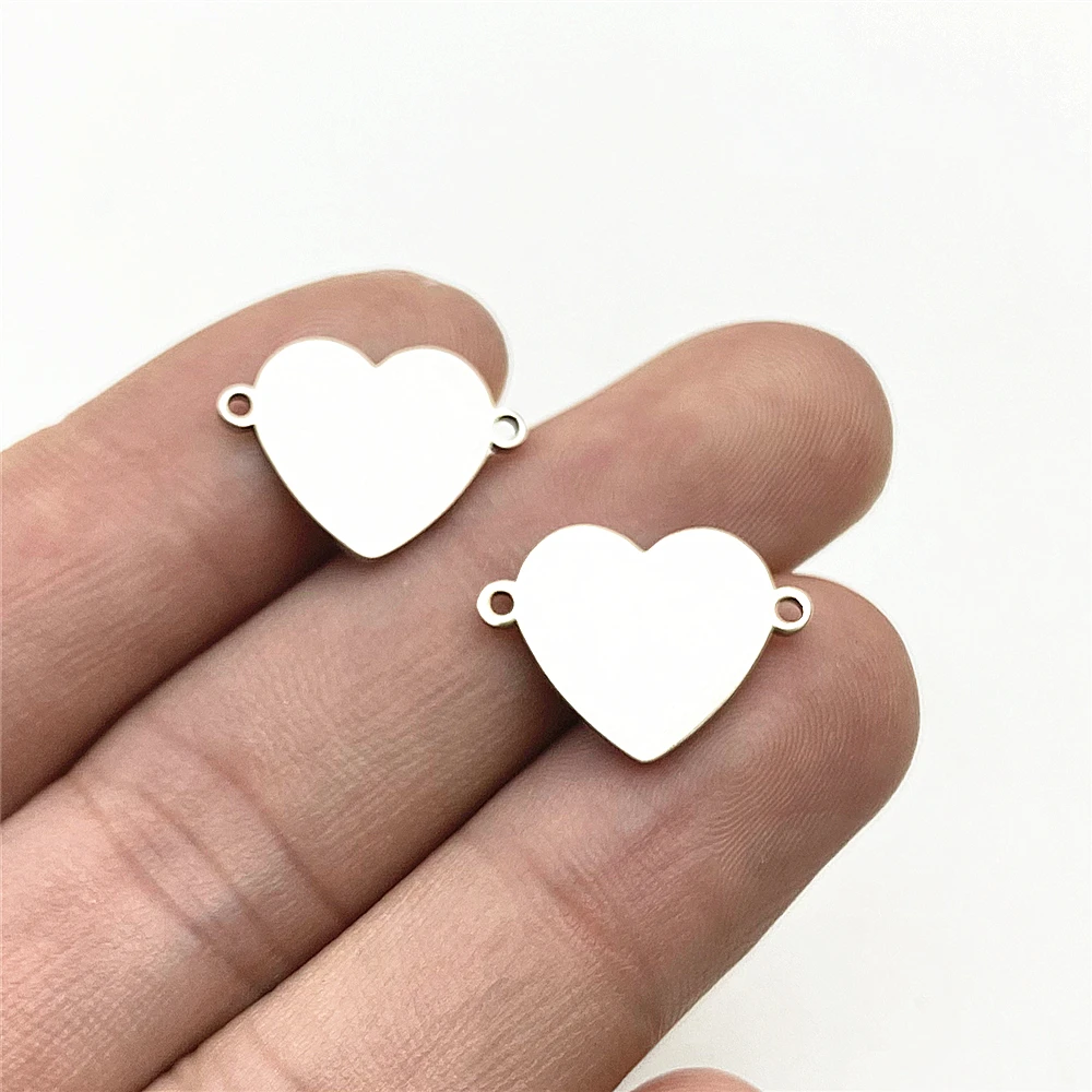 

50pcs Peach Love Hearts Charms Stainless Steel Heart Connector Necklace Pendant Bracelet Jewelry Bracelet Diy Making