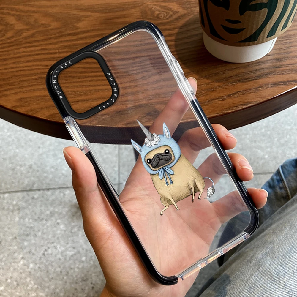 

Cartoon Cute Dog Phone Case for iPhone 14ProMax 14Plus 13 12 11 Pro Max Luxury Transparent Color Soft Silicone Cover Fundas