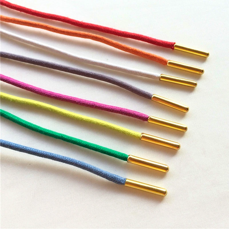 Coolstring Official Waxed Lacets 100pairs Bulk Order Durable Shoelaces Sneaker Fashion Laces Golden Metal Aglets Cheap Wholesale