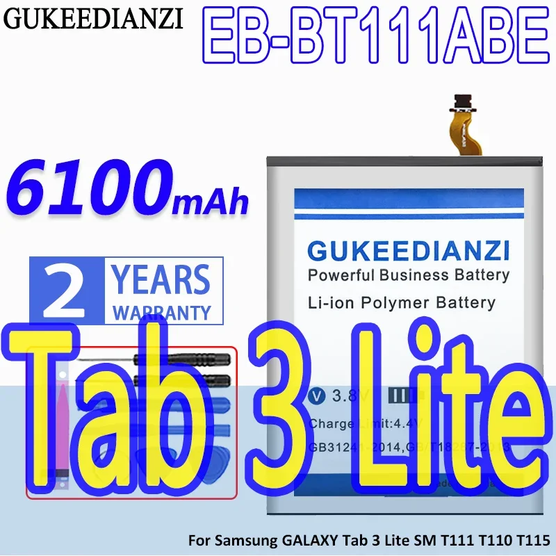 Аккумулятор GUKEEDIANZI на 6100 мАч EB-BT111ABE EB BT111ABE для Samsung GALAXY Tab 3 Lite 7 0 SM T111 T110 T115 +