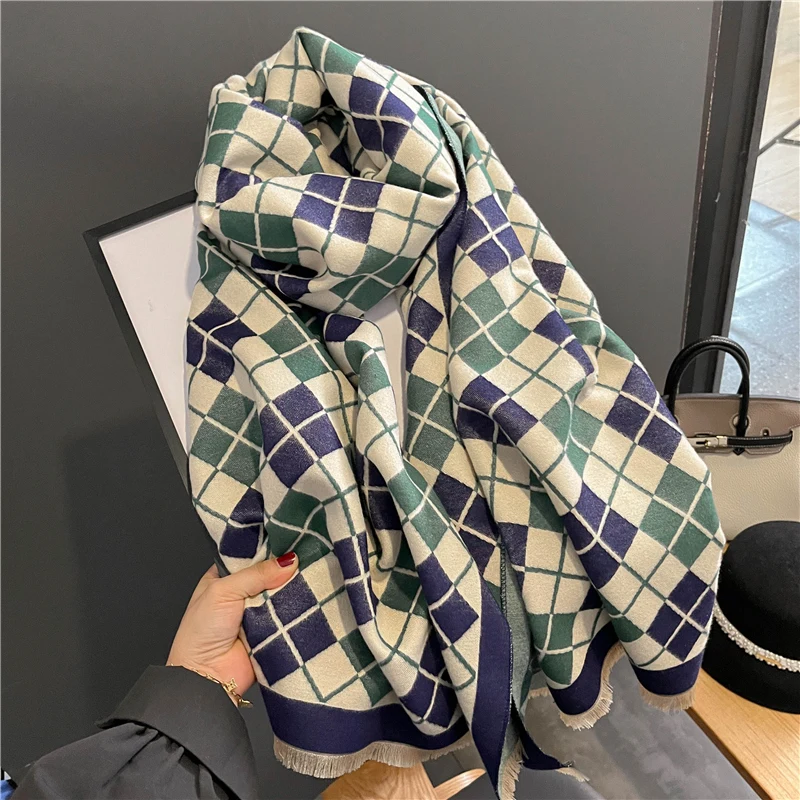 

Роскошная брендовая Толстая кашемировая шаль Bufanda, шарф для женщин, теплое зимнее одеяло, Женские палантины, пашмины, Echarpe Femme 2022