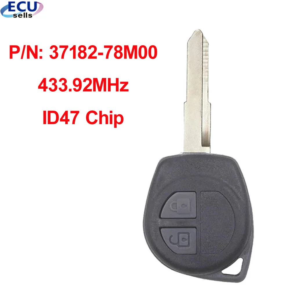 2 кнопки дистанционный Автомобильный ключ 433 92 МГц ID47 чип HU87 необработанное