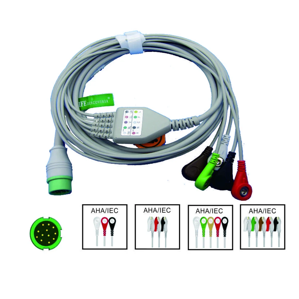

Compatible with Biocare IM12 Patient Monitor, 3/5 Lead Wire with Clip/Snap, ECG EKG Cable, ECG Data Monitoring Workstation