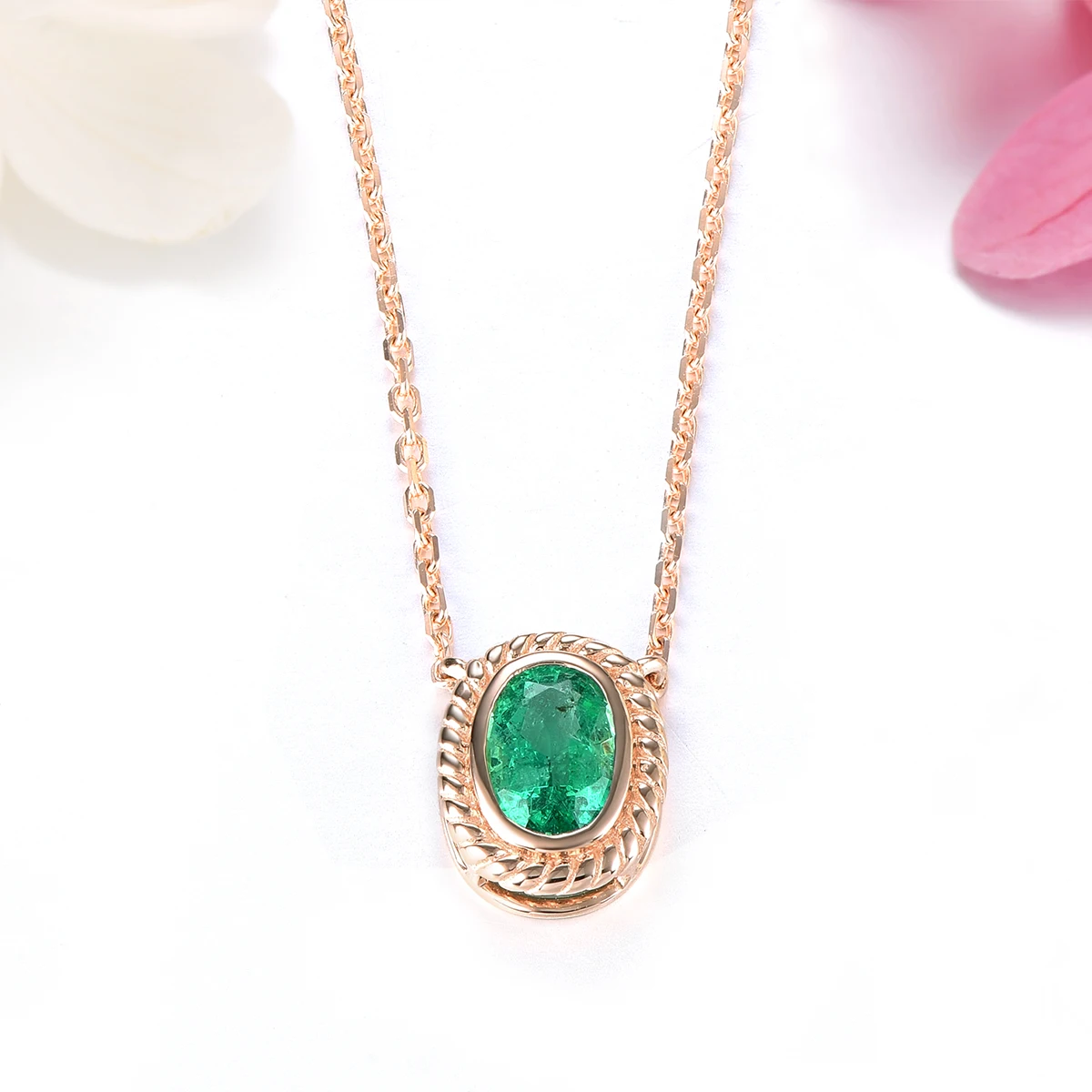 Lohaspie натуральный изумруд 14 к розовое золото подвеска 0 4 карат подлинный