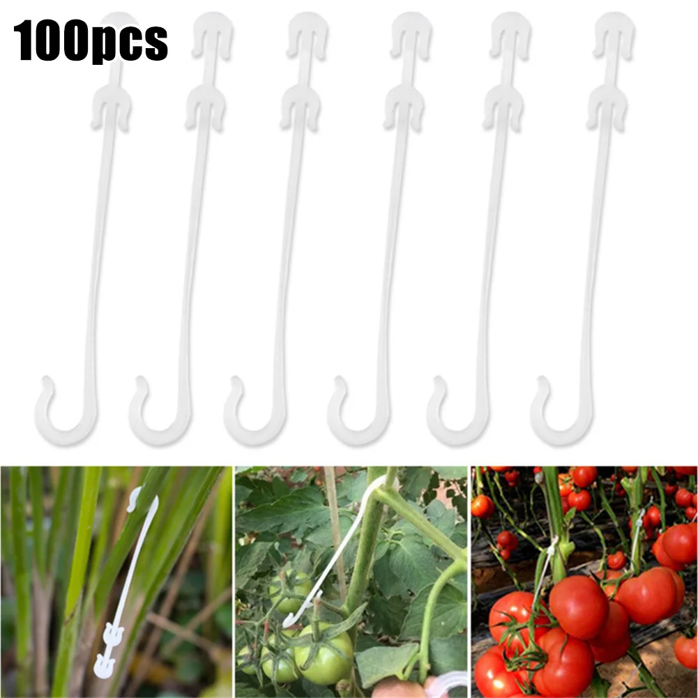 

100*J Shaped Fruit Cherry Tomato Ear Hook Garden Vegetable Plant Grape Support Vines Fastener Clip Trellis Fixed Buckle Hook New