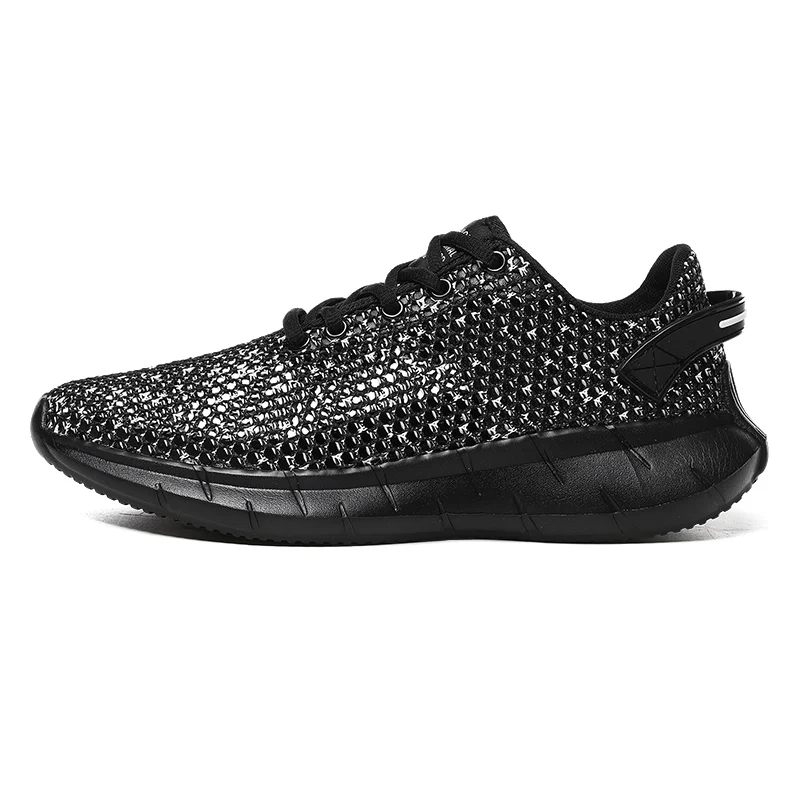 Men's Large Hole Fly Knit Sneakers Cushioning Motion Control Men's Running Shoes Light Foam Sneakers Marathon Shoes