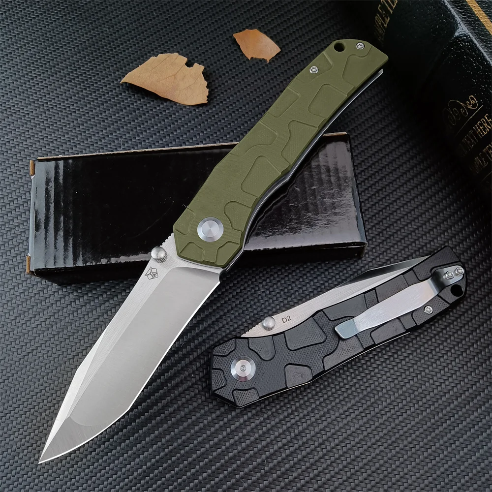 

Shirogorov D2 blade AU.TO Pocket Folding Knife For Man G10 Handle Tactical Outdoor Self Defense Knives Survival Utility EDC Tool