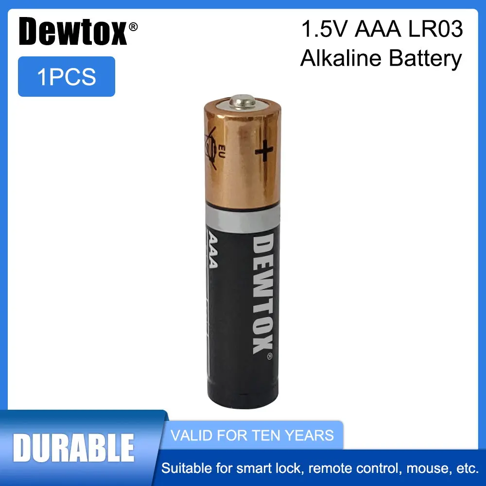 

1PCS New Original 1.5V DEWTOX AAA LR03 Alkaline Battery For Electric toothbrush Toy Flashlight Remote control Dry Primary Cell