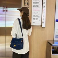 denim flap shoulder side bags for women 2022 jeans shoppers eco bag korean casual high street messenger bag simple retro satchel