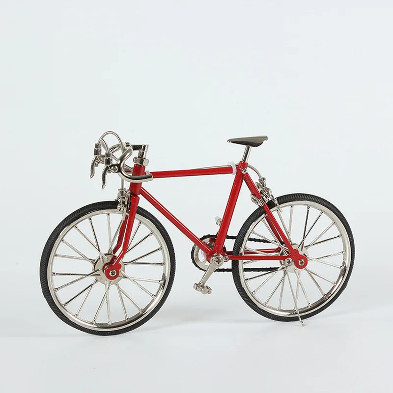 

Литая модель велосипеда 1:10, игрушки, металлический гоночный велосипед для коллекции, креативная и ностальгическая модель велосипеда, стол, ...