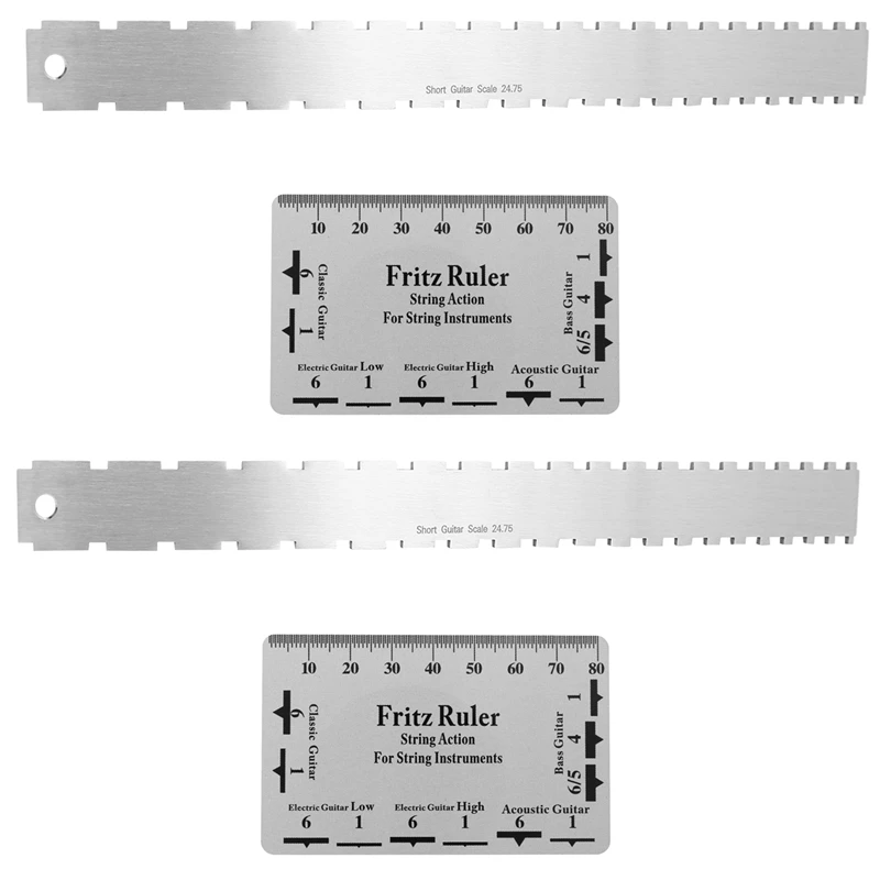 

2X Guitar Neck Notched Straight Edge Luthiers Tool For Gibson 24.75 Inch And Fender 25.5 Inch Electric Guitars