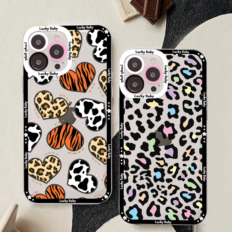 

Fashion Leopard Pattern Phone Case for iPhone 11 12 13 Mini Pro Max 14 Pro Max Case shell