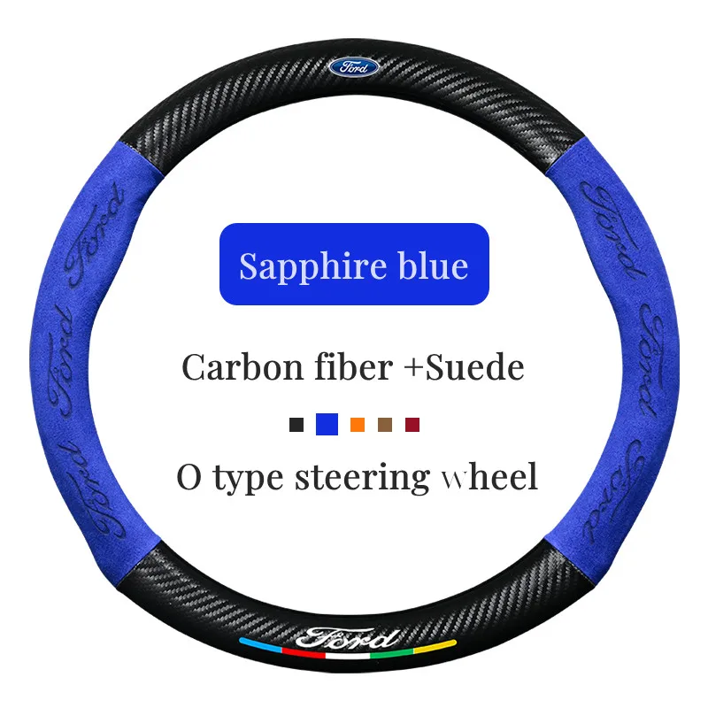

Auto Steering Wheel Cover For Ford Party Focus MK2 2 MK1 MK3 Fiesta MK7 Mondeo MK4 MK5 Ecosport Ka Ranger Edge Car Accessories