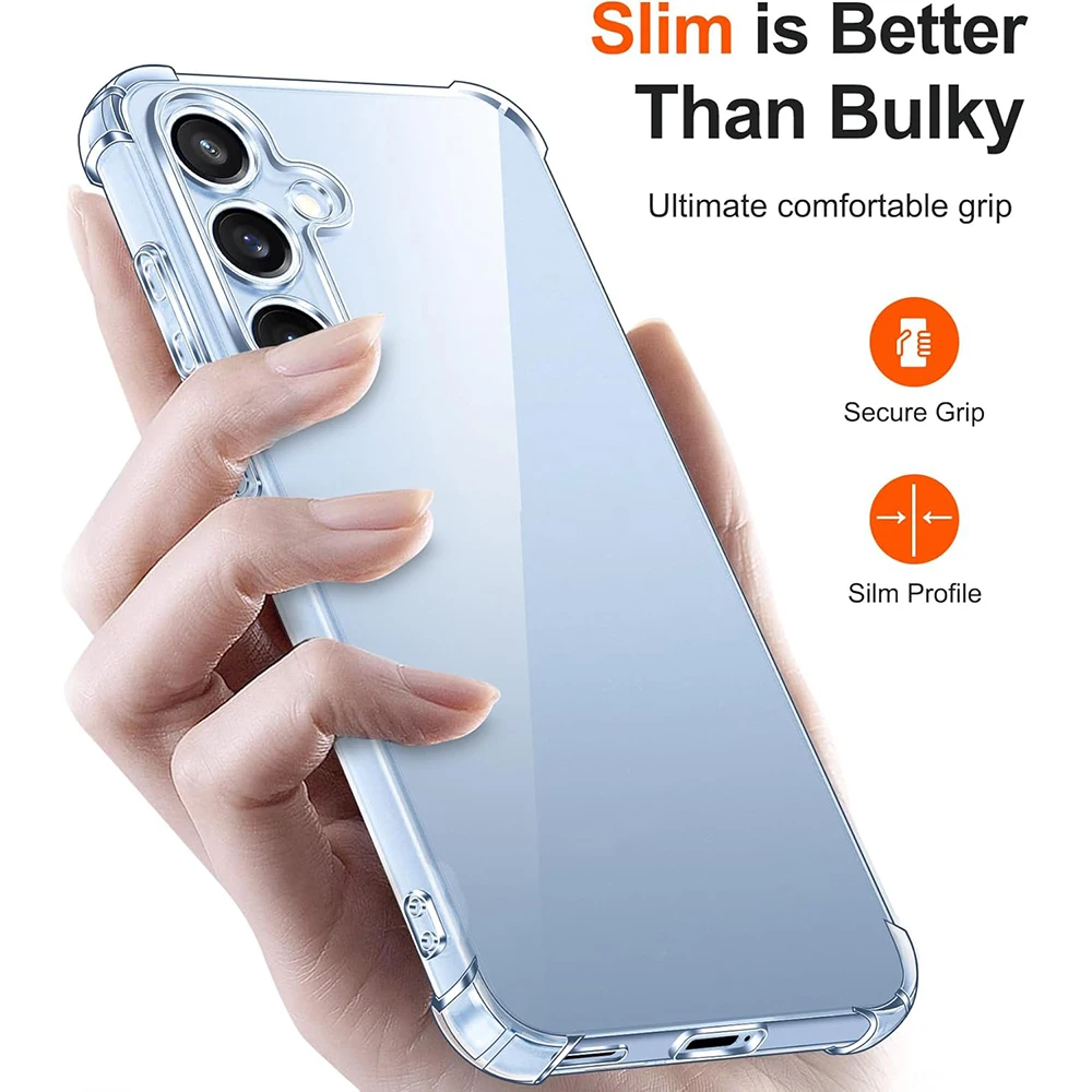 Толстый противоударный чехол для Samsung S25 S24 S23 S21 Fe S22 Ultra A17 A56 A16 A36 A55 A35 A15 A54 A14 A34 A53 A33 Прозрачный чехол (art.: 3920d3f3fa23d) - 3920d3f3fa23d